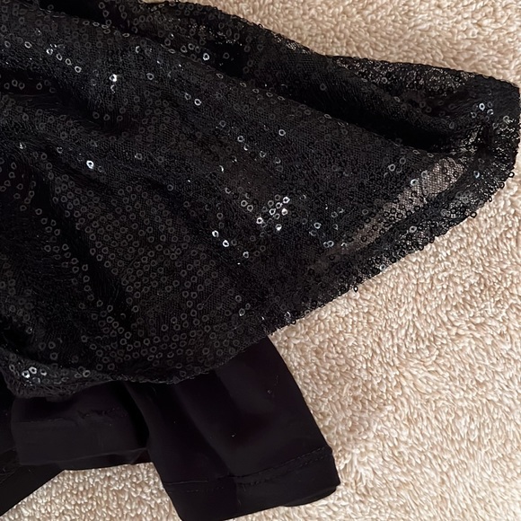 Black sequin bodycon racer back fully lined mini party dress - Picture 6 of 7